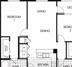 Floor plan Floor plan at Trio Apartments, Pasadena, CA 91101
